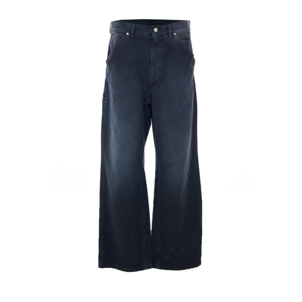 Marni Men Black Canvas Trousers With Marni Application